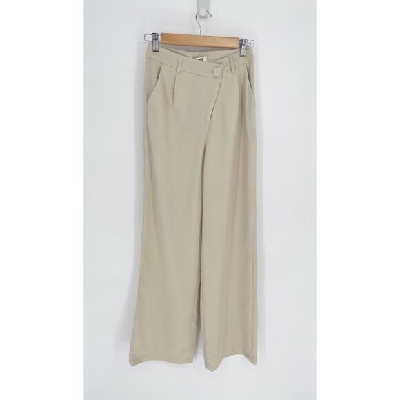 4th Reckless Archer Asymmetric Trousers High Waisted Beige Women's S NEW - Picture 2 of 8